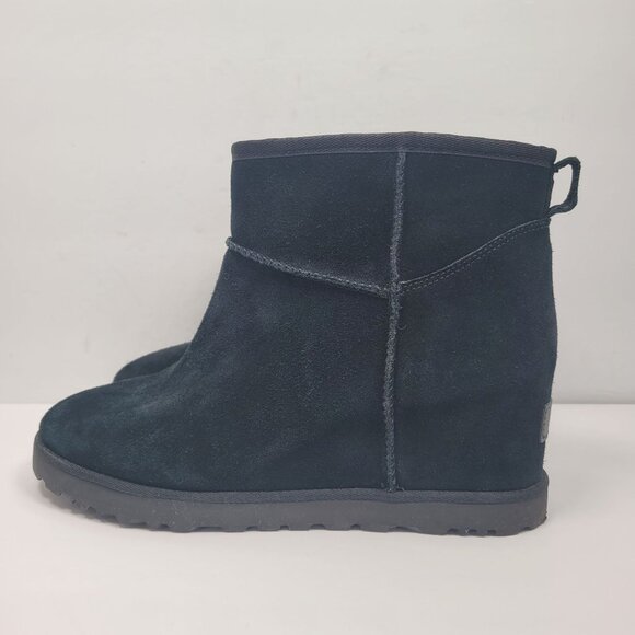 UGG Classic Femme Mini Women's Black Wedge Boots S/N 1104609 US Size 12 - Picture 2 of 9